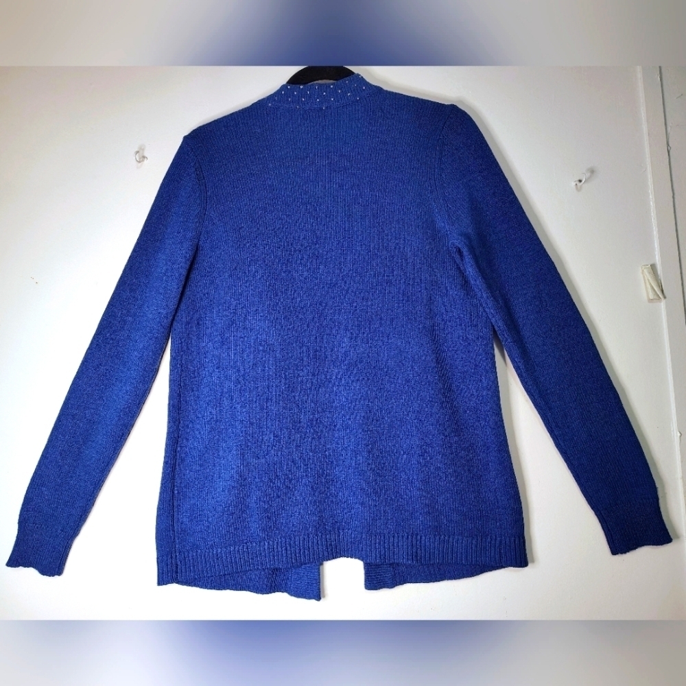 Ann Taylor women's Cardigan knitted,silver studs, oversized cotton blend sz S. - Picture 6 of 16